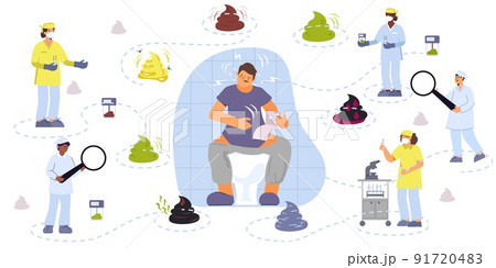 Poop Flat Flowchart Composition 91720483