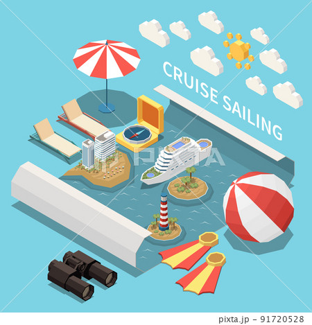 Sea Cruise Isometric Composition 91720528