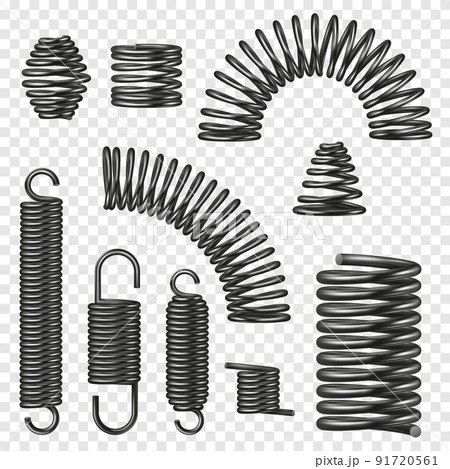 Metal Spring Realistic Transparent Set Metal Spring Realistic Transparent Set 91720561