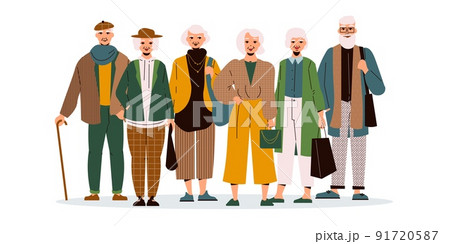 Senior Fashion Concept Illustration 91720587