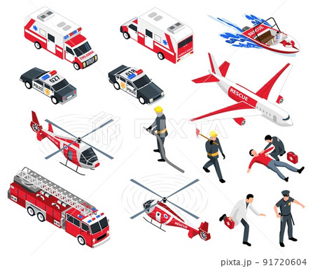 Service Vehicles Isometric Set Service Vehicles Isometric Set 91720604