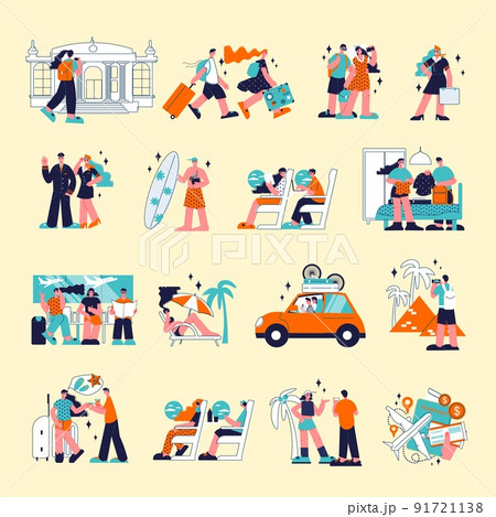 Travel Color Icon Set 91721138