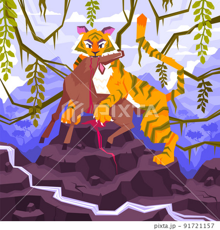 Tiger Eats Antelope Composition Tiger Eats Antelope Composition 91721157