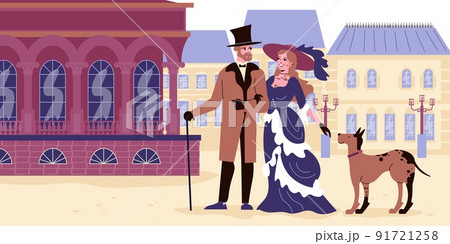 Victorian Flat Illustration 91721258