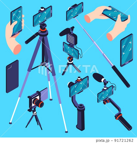 Video And Photo Shooting Isometric Set 91721262