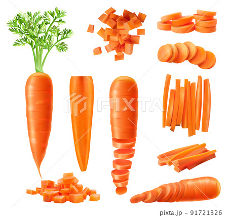Realistic Carrot Icons Collection Realistic Carrot Icons Collection 91721326