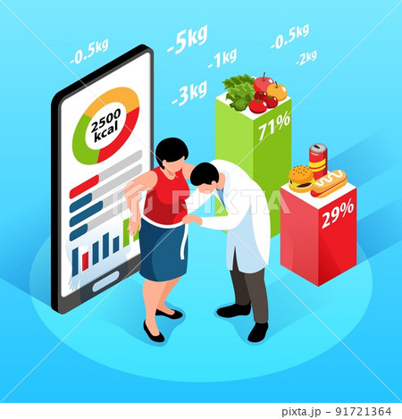 Nutritionist Isometric Background 91721364