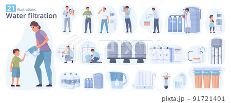 Water Purification Icons Collection 91721401