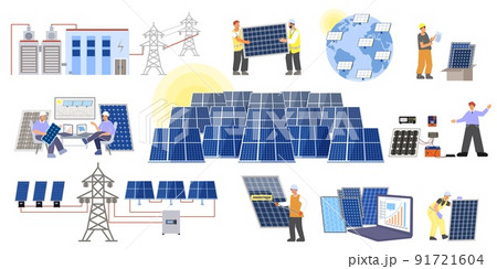 Solar Plant Icon Set 91721604