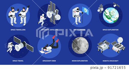 Space Exploration Isometric Round Compositions 91721655