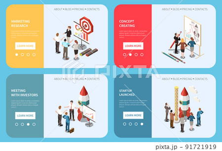 Startup Project Isometric Banner Set Startup Project Isometric Banner Set 91721919
