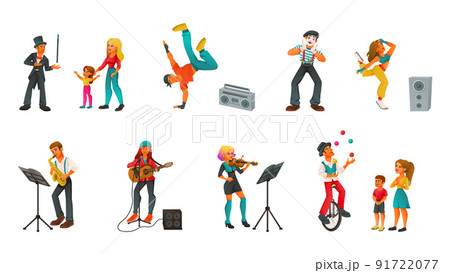 Street Performers Cartoon Set 91722077
