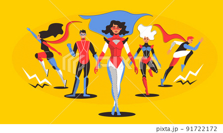Superhero Horizontal Illustration 91722172