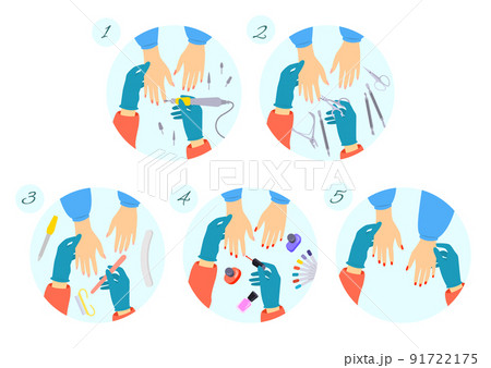Manicure Round Compositions Infographics 91722175