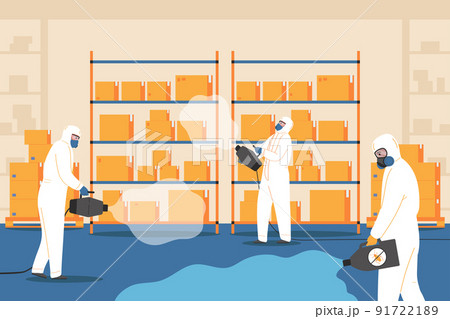 Pest Control Service Flat Background Pest Control Service Flat Background 91722189