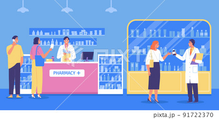 Pharmacy Interior Vector Illustration Pharmacy Interior Vector Illustration 91722370