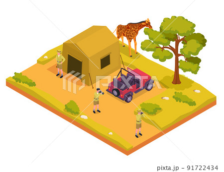 Safari Isometric Colored Concept 91722434