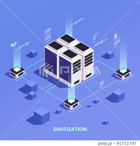 Digitalization Isometric Composition 91722797