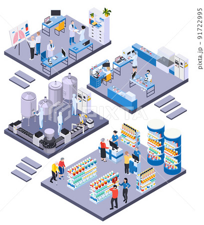 Isometric Pharmacy Composition 91722995