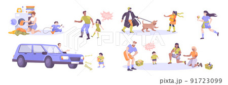 Child Safety Icons Set 91723099