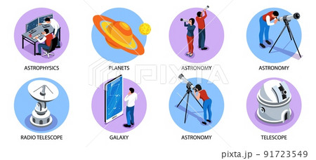 Astronomy Isometric Round Compositions 91723549