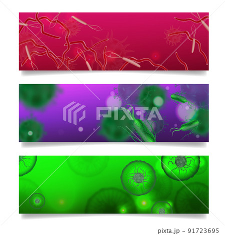 Colorful Bacteria Banners Set Colorful Bacteria Banners Set 91723695