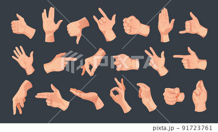Hand Gestures Icon Set Hand Gestures Icon Set 91723761