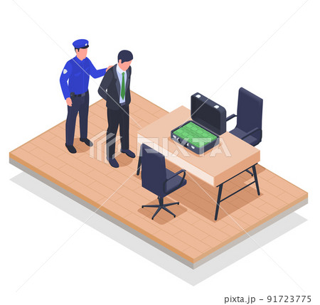 Corruption Bribery Isometric Composition 91723775