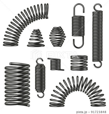 Black Metal Spring Realistic Set 91723848