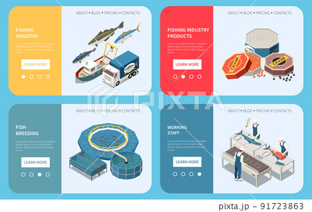 Industrial Fish Production Web Concept Industrial Fish Production Web Concept 91723863