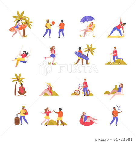 Flat Summer Activities Icons 91723981