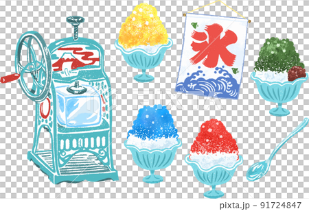 Summer cool shaved ice shaved ice maker and flag Summer cool shaved ice shaved ice maker and flag 91724847