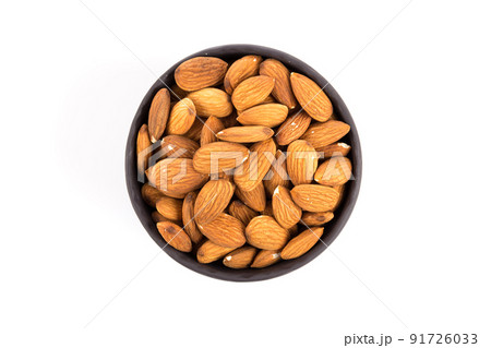 Almonds on a white background 91726033