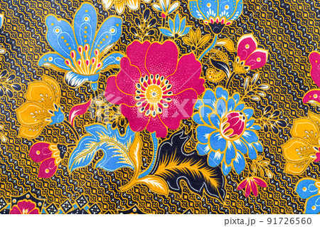 Batik sarong pattern background in Thailand, traditional batik sarong in Asian. 91726560