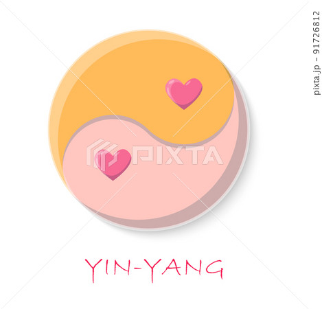 Yin yang icon with heart symbol Yin yang icon with heart symbol 91726812