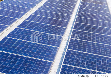 Solar photovoltaic panels on roof house. Alternative power energy concept. Solar photovoltaic panels on roof house. Alternative power energy concept. 91727655