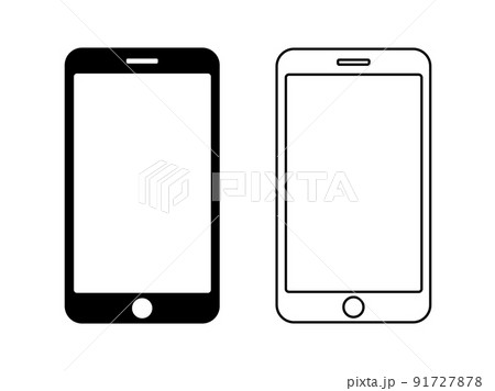 スマートフォン端末のアイコンイラスト素材 91727878