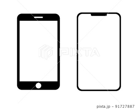 スマートフォン端末のアイコンイラスト素材 91727887
