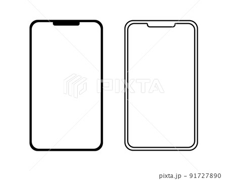 スマートフォン端末のアイコンイラスト素材 91727890