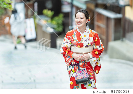 着物の女性　京都女子旅 91730013