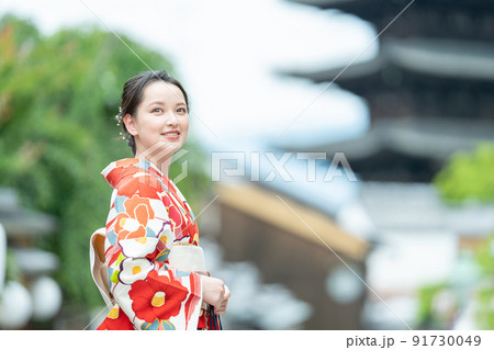 着物の女性　京都女子旅 91730049
