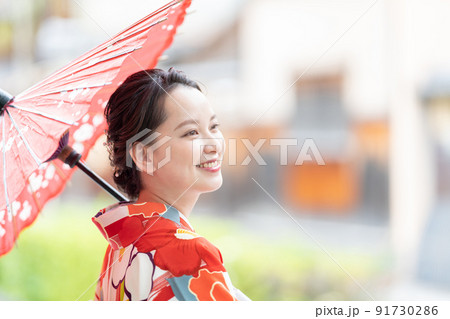 着物の女性　京都女子旅 91730286