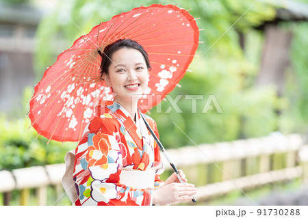 着物の女性　京都女子旅 91730288