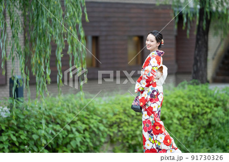 着物の女性　京都女子旅 91730326