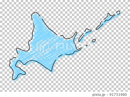 Rough hand-painted Japanese archipelago black main line light blue Rough hand-painted Japanese archipelago black main line light blue 91731980