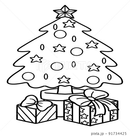 Christmas Tree Isolated Coloring Page for Kids Christmas Tree Isolated Coloring Page for Kids 91734425