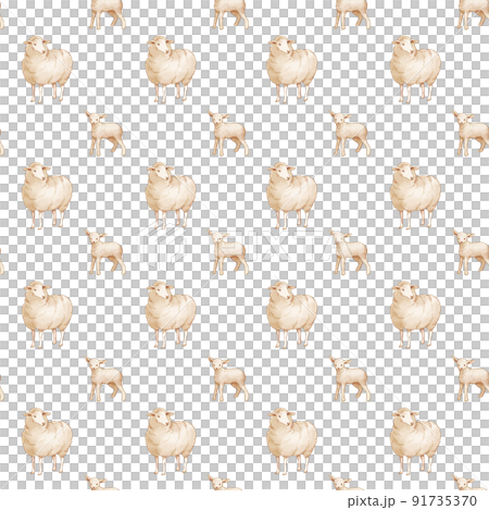 European folk farm life watercolor pattern seamless European folk farm life watercolor pattern seamless 91735370