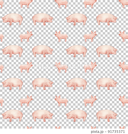 European folk farm life watercolor pattern seamless European folk farm life watercolor pattern seamless 91735371