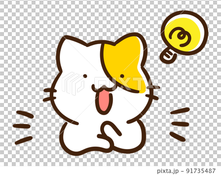 Cute icon deformed illustration set of like cat - Stock
