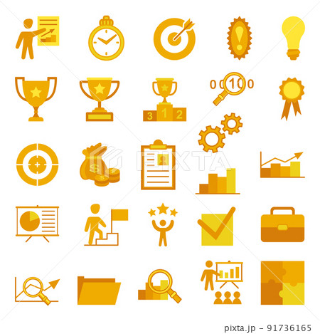26 yellow flat business success themed icon elements 26 yellow flat business success themed icon elements 91736165